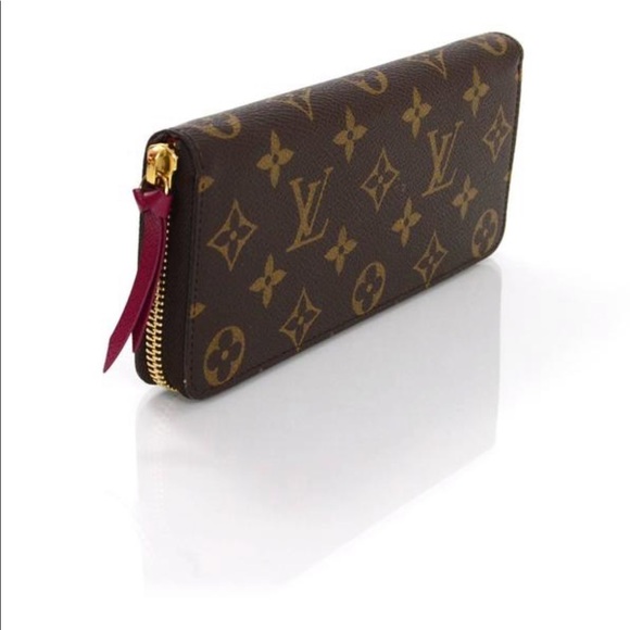 Louis Vuitton Monogram Clemence Zip Around Wallet Features magenta coated canvas - Picture 2 of 16